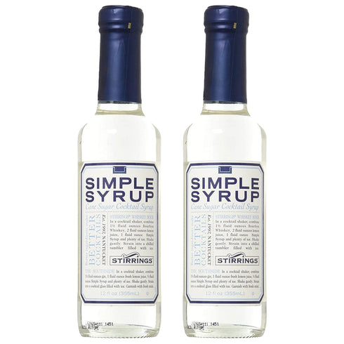 Stirrings 2 Pack Simple Syrup Bitters, 355ml Bottles - Real Ingredients, No Preservatives, Low Calories