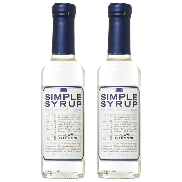 Stirrings 2 Pack Simple Syrup Bitters, 355ml Bottles - Real Ingredients, No Preservatives, Low Calories