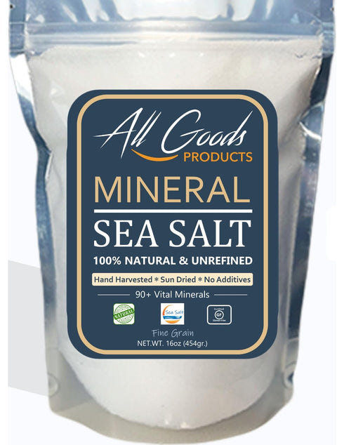 Rich Mineral Fine Grain Sea Salt, 16 oz From BAJA California, Unrefined,