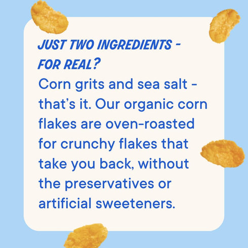 3-Pack, The Real Cereal Company, Organic Corn Flakes Cereal Zero Sugar, Gluten Free, Non-GMO, Made in USA