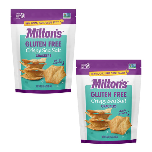 Miltons Gluten Free Crackers, Crispy Sea Salt - Non-GMO Project Verified, Kosher,
