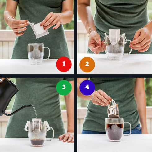 Tribo Coffee Single-Serve Portable Pour Over Drip Coffee, Frontier Blend, 10 Servings (Dark Roast)