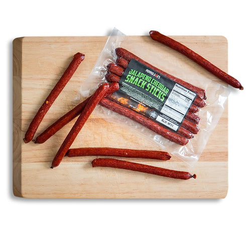 Pepper Joes Jalapeno Cheddar Snack Sticks Slow Smoked Spicy Meat Sticks with