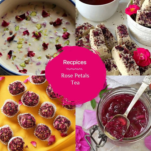 BLUE TEA - Rose Tea - 0.88 Oz (25 Cups) Loose, Rich in Vitamin-C, Caffeine Free Herbal Tea in Pet Jar