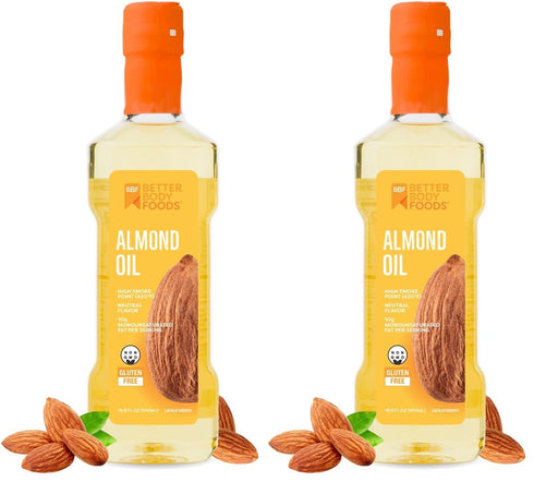 BetterBody Foods Refined Cooking Oil, Almond Oil, 16.9 Fl Oz (Pack of