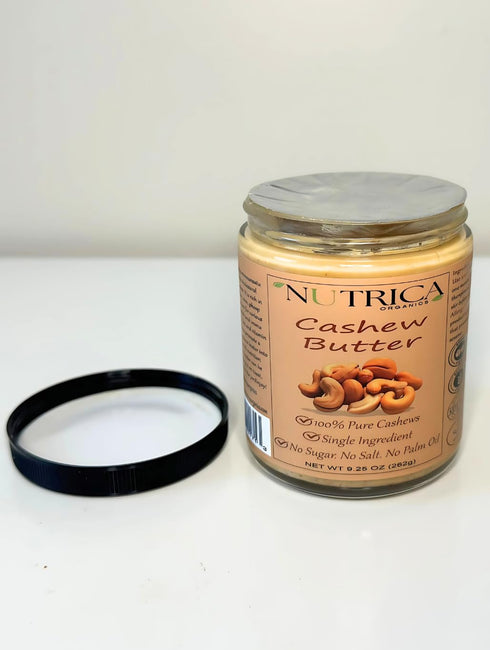 100% 9.25oz (262gr) Pure Cashew Butter, Single Ingredient, No Salt, No Sugar, No Palm Oil, No Additives, Vegan, Plant