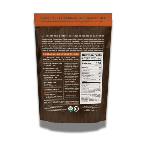 16 Oz (Pack 6) Crown Maple Certified Organic Pancake and Waffle Mix, Made with Handcrafted Sugar and Small-Batch