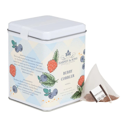 20 Harney & Sons Berry Cobbler Tea, Tin of sachets, Rooibos with Fruit Flavors