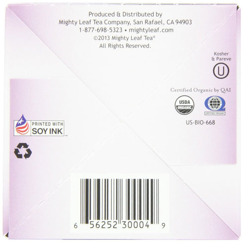 45 Count (15 Pack 3) Packaging Mighty Leaf Organic Earl Grey Black Tea Silken Tea Bags per Box, of Smooth, Aromatic