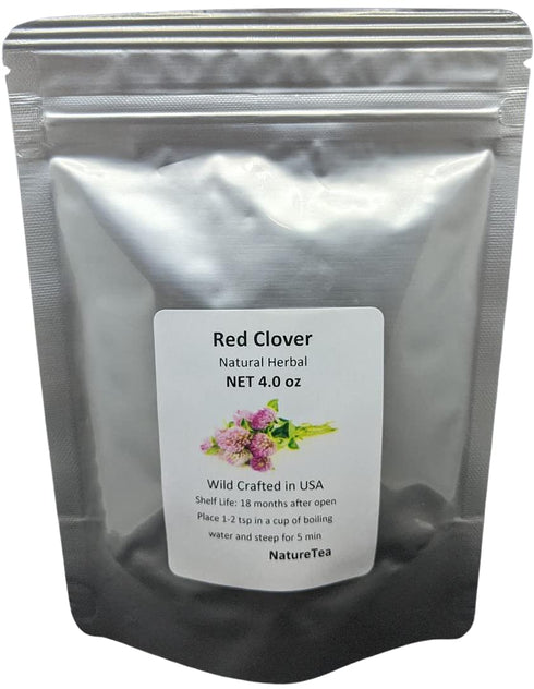 Red Clover Leaf & Flowers, Dried Trifolium pratense by Nature Tea, 4 oz