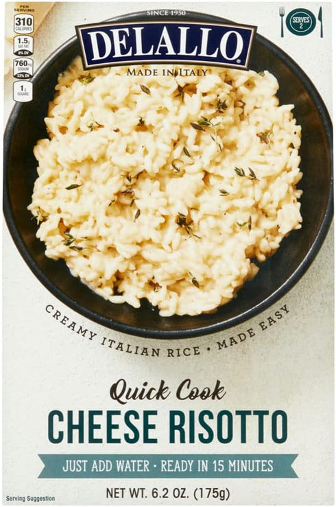15 (3 Pack) DeLallo Quick Cook Cheese Risotto Rice Mix, Made in Italy, Ready in Minutes, Non-GMO, Authentic Italian