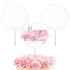 Yalikop 2 Pieces Acrylic Cake Topper Blank Clear DIY for Custom Wedding Birthday Festival Party, Hexagon Style