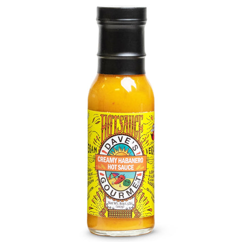 Dave's Gourmet Creamy Habanero Hot Sauce, Moderately Spicy Texture, For Tacos, Grilled