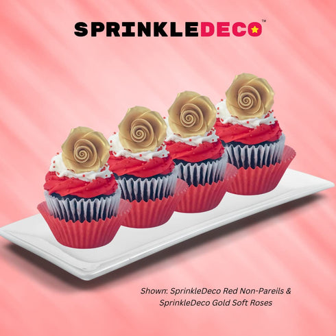 Sprinkle Deco Deep Red Nonpareils Bake In Sprinkles Toppings for Cake, Cookie, Cupcake, Ice Cream, Donut, 6oz Bag