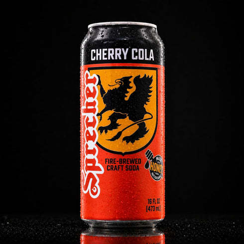 Sprecher 16 oz (12 Pack), County Cherry Cola in fl Cans Fire-Brewed Craft Soda with Real Honey & Door Cherry Juice