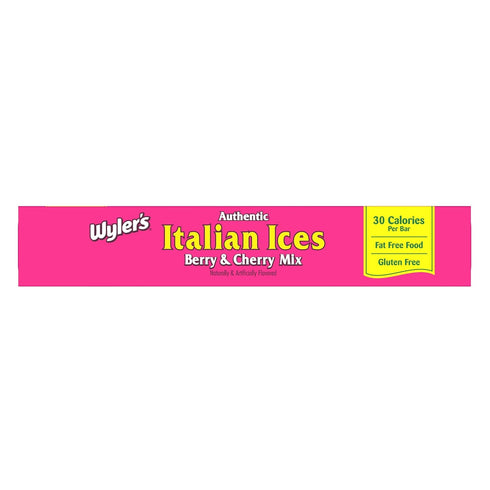 Pack 2-20 Wyler's Authentic Italian Ices Berry and Cherry Mix - of Total Bars - Freeze and Serve Bars - Cherry