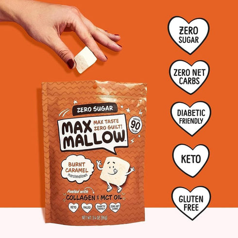 3 Pack Max Mallow Sugar Free Marshmallows - Keto Friendly, Perfect for S'mores, Hot Chocolate, and Baking with Zero