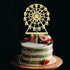 Golden Paper Ferris Wheel Cake Decoration for Birthday Celebrations for Boys and Girls
