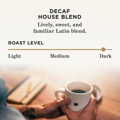 60 Count (6 10 Peet's Coffee, Dark Roast Decaf Keurig K-Cup Pods, Decaffeinated Arabica Coffee - Decaf House Blend