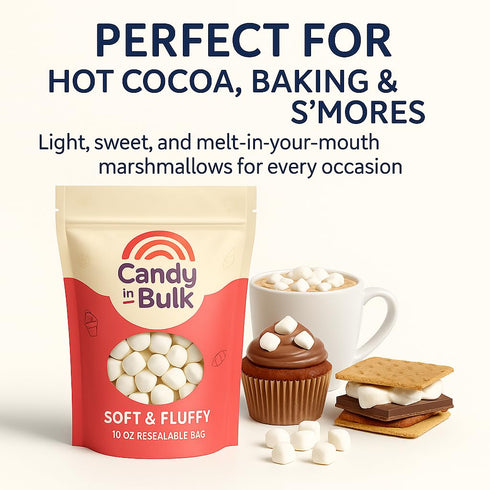 Generic 10 Mini White Marshmallows, Ounce, Resealable Bag, Perfect for Hot Cocoa and S'mores