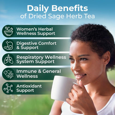 50 50 Count Bags Dried Sage Herb Herbs Tea (Salvia Officinalis) - Tea Bags Salvia Sage