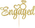 Engaged Cake Topper for Engagement Wedding Party Decorations Supplies
