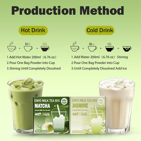 40g x5 Packs Milk Tea Mix Matcha Flavor Instant Milk Tea Powder