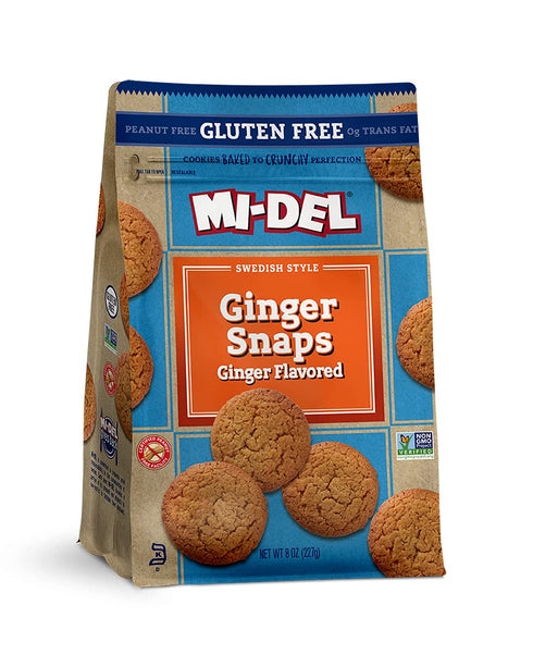 Mi-Del Ginger Snap Cookies - Non GMO Certified, Gluten Free Snacks (Pack of 1)