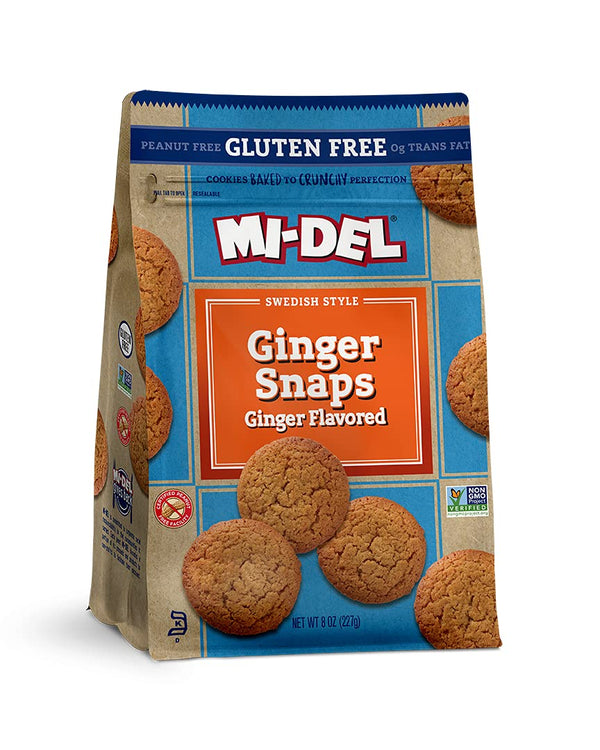 Mi-Del Ginger Snap Cookies - Non GMO Certified, Gluten Free Snacks (Pack of 1)