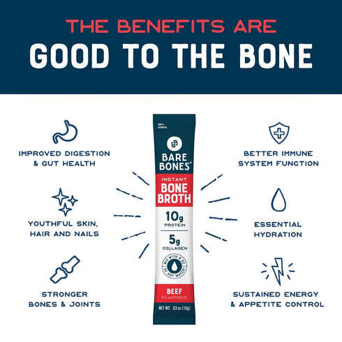 Packets 4 Pack Bare Bones Beef Bone Broth Instant Powdered Mix