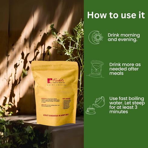 (60 Bags/120 Cups) Rachels Tea: Turmeric, Wild Yam, Ginger, Marshmallow, Chamomile, Peppermint, Fennel Slippery Elm