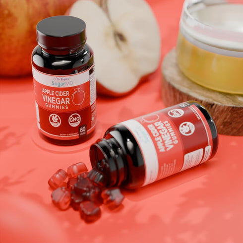 60 Gummies B6 B12-500mg SugarMD Apple Cider Vinegar - Vitamin & Apple Cider Vinegar Supplement from Raw, Unfiltered