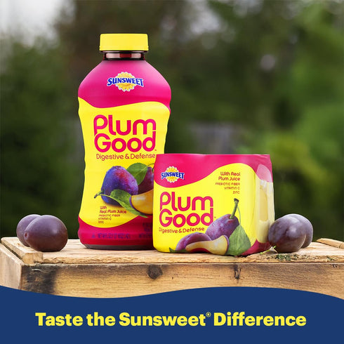 6 4 Pack 7.5oz Sunsweet PlumGood Plum Juice Small Cans Canned Drink Made with Real Plum Juice Prebiotic Fiber
