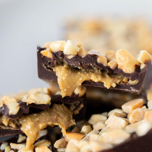 (4 Count) JOJO's Dark Chocolate Peanut Butter Filled, Healthy Snack, Low Sugar, Low Carb, Gluten Free, Non GMO, Paleo