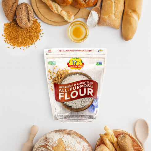 5 Omega-3, Premium Gold Gluten Free All Purpose Flour, Pound, Gluten-Free, Non-GMO, Kosher, High In Fiber, Source