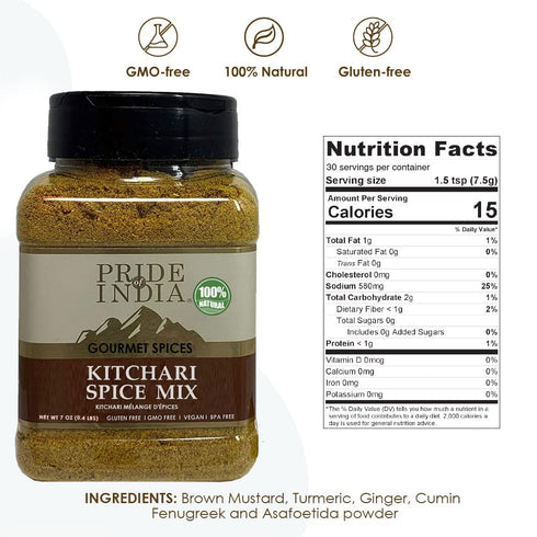 PACK 6 7 oz. Pride Of India - of - Kitchari Spice Seasoning Made with Authentic Indian Spices Good for Health Cleanse