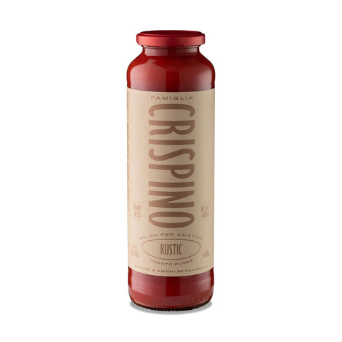 Famiglia Crispino Authentic Italian Pasta Sauce Rustica - 24.3 oz Glass Jar, Just One Ingredient, Tomatoes