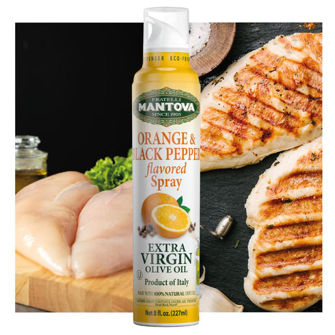(Pack 4) 8.5 oz ITALIAN SCENTS Spray Extra Virgin Olive Oil with Basil, Rosemary, Lemon, Orange and Black Pepper