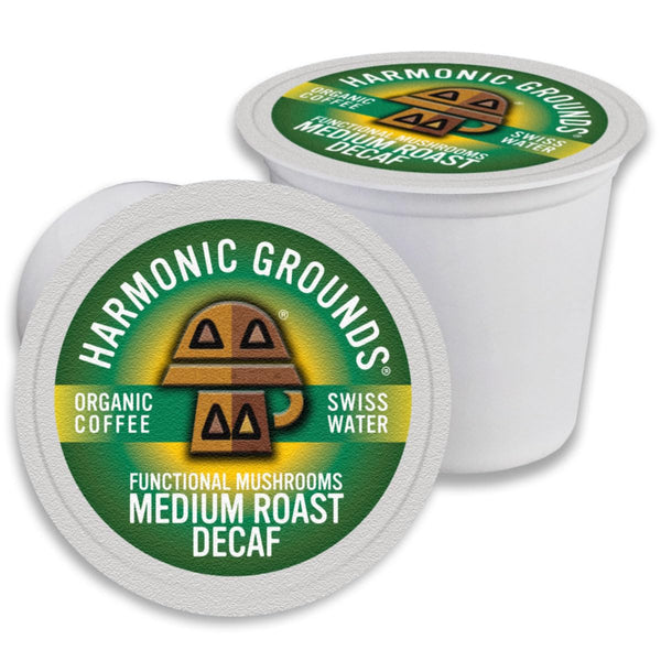 Harmonic Grounds Organic Decaf Mushroom Coffee Pods - Swiss Water Process, Medium