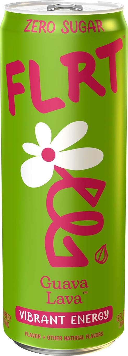 12 Oz (Pack 12) FLRT Energy, Guava Lava, Clean Energy, Energy Drink, Fl