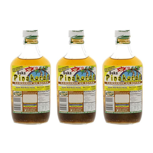 Pinakurat Suka the Original Flavor (Extra Hot) Pack of Three Bottle 250 Ml