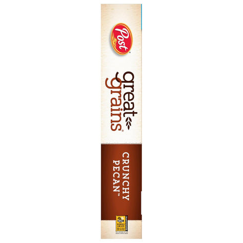 Great Grains 16 oz Crunchy Pecans Breakfast Cereal for Adults, Crispy Flakes and Granola Clusters, Non-GMO, Heart
