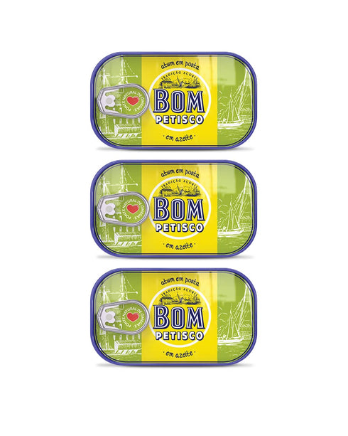 Bom Petisco Tuna in olive oil 3 tins x 120 g, / Portugal