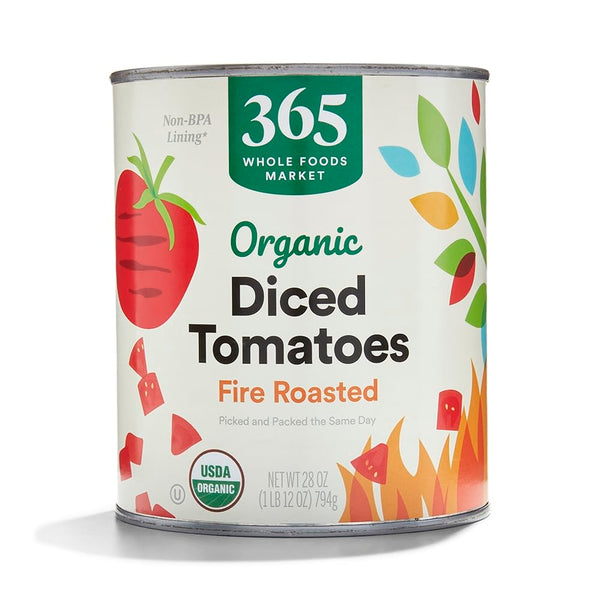 365 by Whole Foods Market, Organic Diced Tomatoes, Fire Roasted, 28 Ounce