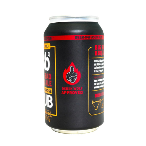 Spiceology & Derek Wolf Big Bad BBQ Ale, Beer-Infused Barbecue Rubs, 8 oz Can with Resealable Lid for Beef, Chicken,