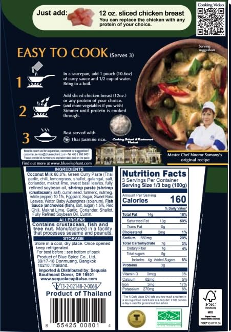 Premium Green Curry Sauce - Blue Elephant