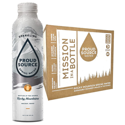 Proud Source Sparkling Spring Water, Natural Minerals and Light Bubbles, 16oz Bottles