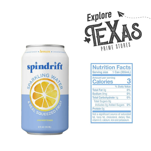 20- Pack 12 oz Spindrift of Lemon Sparkling Water & Real Squeezed Fruit fl Can