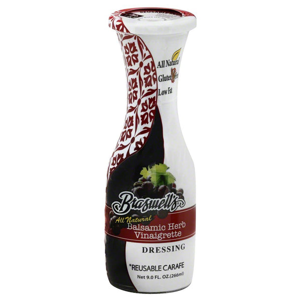 Braswell Carafe Dressing, Balsamic Herb, All Natural 9 Oz(Pack of 6)