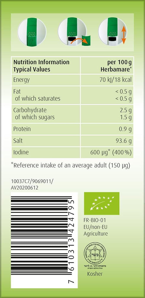 A.Vogel Herbamare Sea Salt, Herbs and Vegetables, 250g